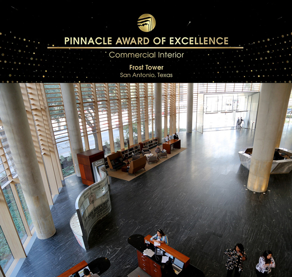 2019 Natural Stone Institute Pinnacle Award of Excellence - Frost Tower (commercial interior)