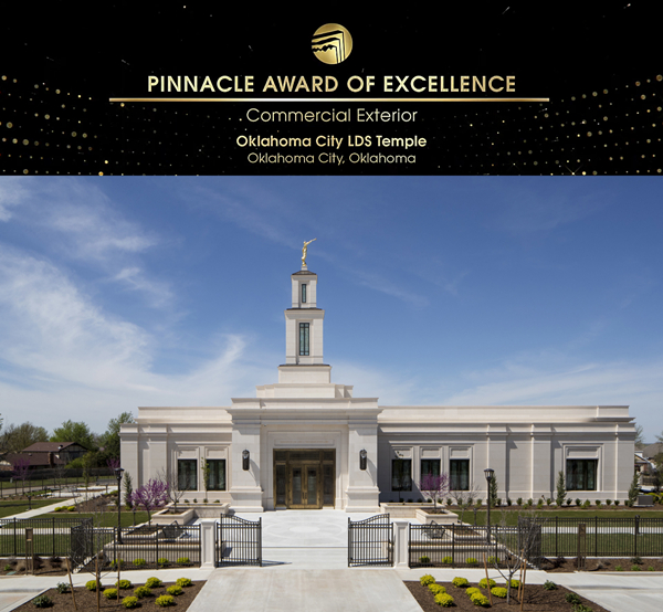 2019 Natural Stone Institute Pinnacle Award of Excellence - Oklahoma City LDS Temple(commercial exterior)