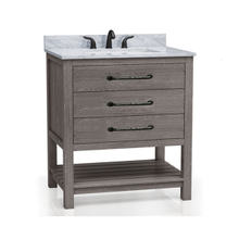 Orkney 30-in Smoke Wooden Single Sink Bathroom Vanity with Engineered Stone Vanity Top
