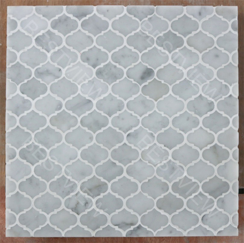 Carrara White Marble Mosaic Mini Arabesque 