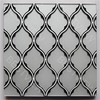 Silver Glass Mosaic with Silver Trim Feather Pattern 
