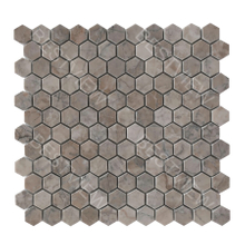 Gray Cloud Marble Mosaic Polished 1" Hexagon
