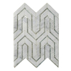 Carrara White with Antique Mirror Waterjet Mosaic Arrow 