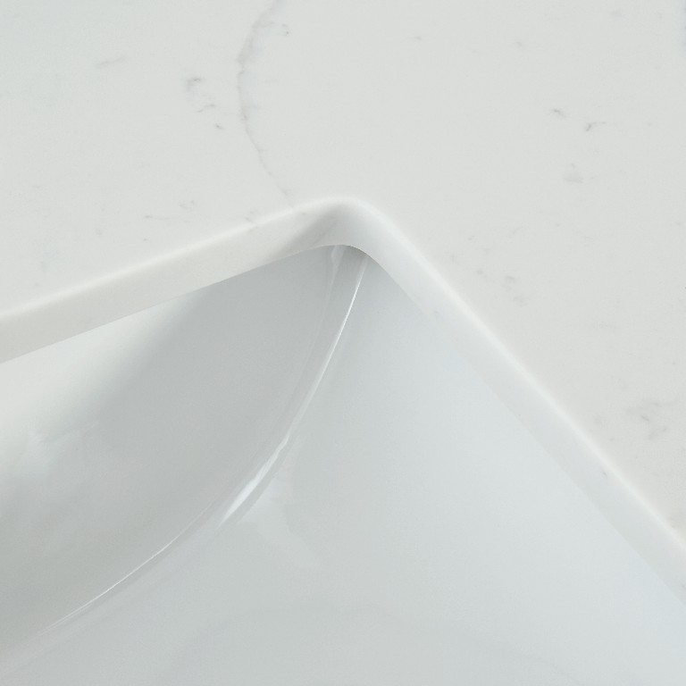 49-in Statuario White Quartz Single Sink Bathroom Vanity Top