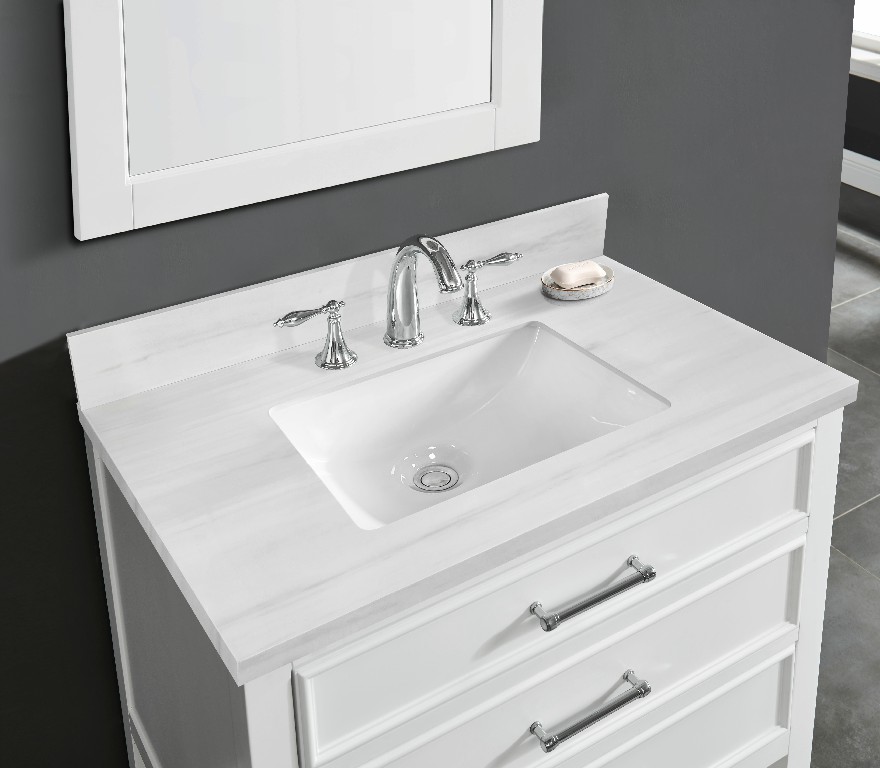 43-in Dolomiti Bianco Sintered Stone Single Sink Bathroom Vanity Top 