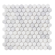  Oriental White Mosaic Honed 1" Hexagon 