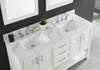 73-in Statuario White Quartz Double Sink Bathroom Vanity Top