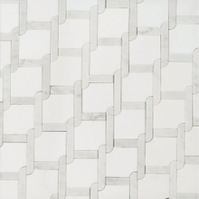 Thassos White & Carrara White WaterJet Mosaic