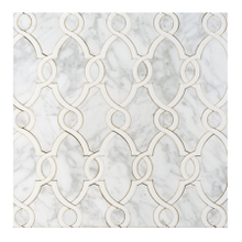 Carrara White & Thassos White Waterjet Mosaic 