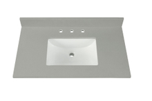 31-in Earth Gray Quartz Single Sink Bathroom Vanity Top