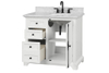 Icon 36-in Vanity Combo in Dove White with 1in Thichness Authentic Italian Carrara Marble Top -plus V2.0