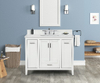 Milford 42-in Vanity Combo in Dove White with Carrara White Engineered Stone Top 