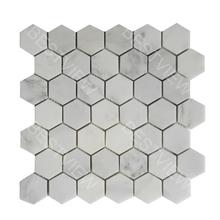 Calacatta White Mosaic Polished 2" Hexagon