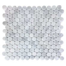 Carrara White Mosaic Polished 1" Honeycomb 