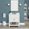 Farmington 30-in White Single Sink Bathroom Vanity with Engineered Stone Vanity Top- V1.0