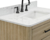 Safford 48-in Vanity Combo Light Wooden with Carrara White Engineered Stone Top