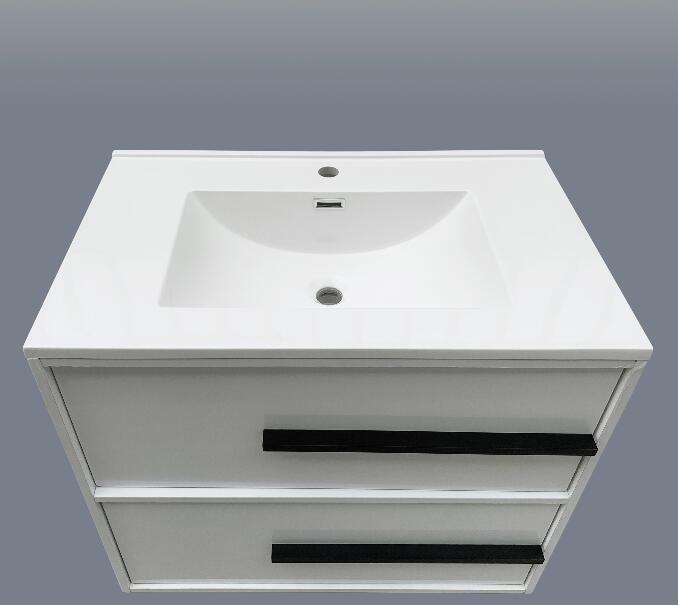 Afton 30-in White Wall Mount Single Sink Bathroom Vanity with Cultured Marble Vanity Top