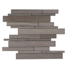 Wooden White Marble Mosaic Honed Random Strip