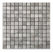 Gray Cloud Marble Mosaic Polished 1"×1" 
