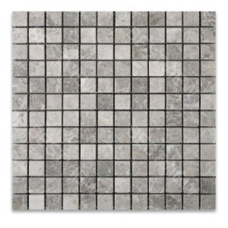 Gray Cloud Marble Mosaic Polished 1"×1" 