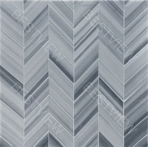 Zebra Marble Mosaic Polished 3"×6" Chevron