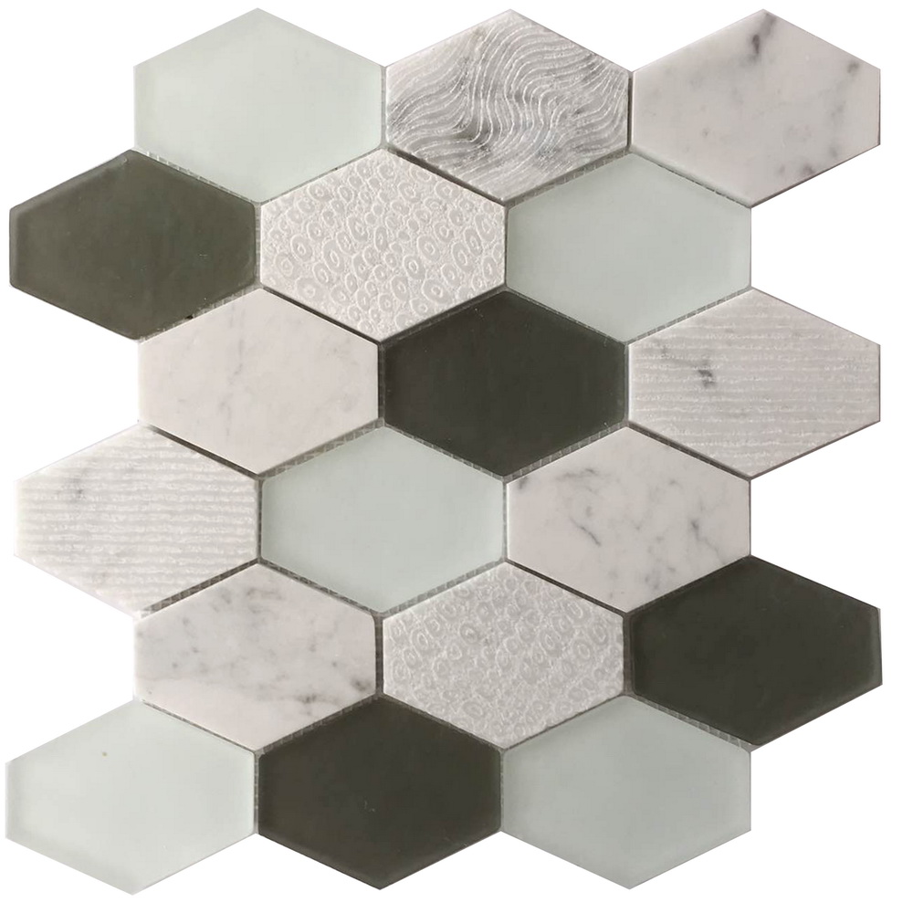 Anthracite Geo-Hex Sequin 3"×4" Pattern Hexagon