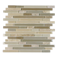 Brown Staccato - Quartzet & Glass Mosaic Strips
