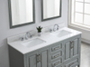61-in Meridian White Engineered Marble Double Sink Bathroom Vanity Top ( Meridian White)