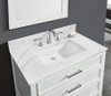 31-in Statuario White Quartz Single Sink Bathroom Vanity Top