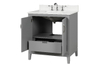 Luton 30-in Vanity Combo in Light Gray with Snow White Quartz Top 