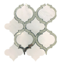 Oriental White And Antique Mirror Mosaic Lantern 