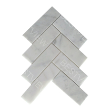 Calacatta White Mosaic Polished Herringbone