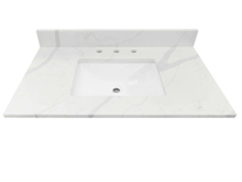 37-in Statuario White Quartz Single Sink Bathroom Vanity Top（calacatta）