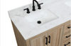 Retford 30-in Light Wood Double Sink Bathroom Vanity with Carrara White Engineered Stone Top