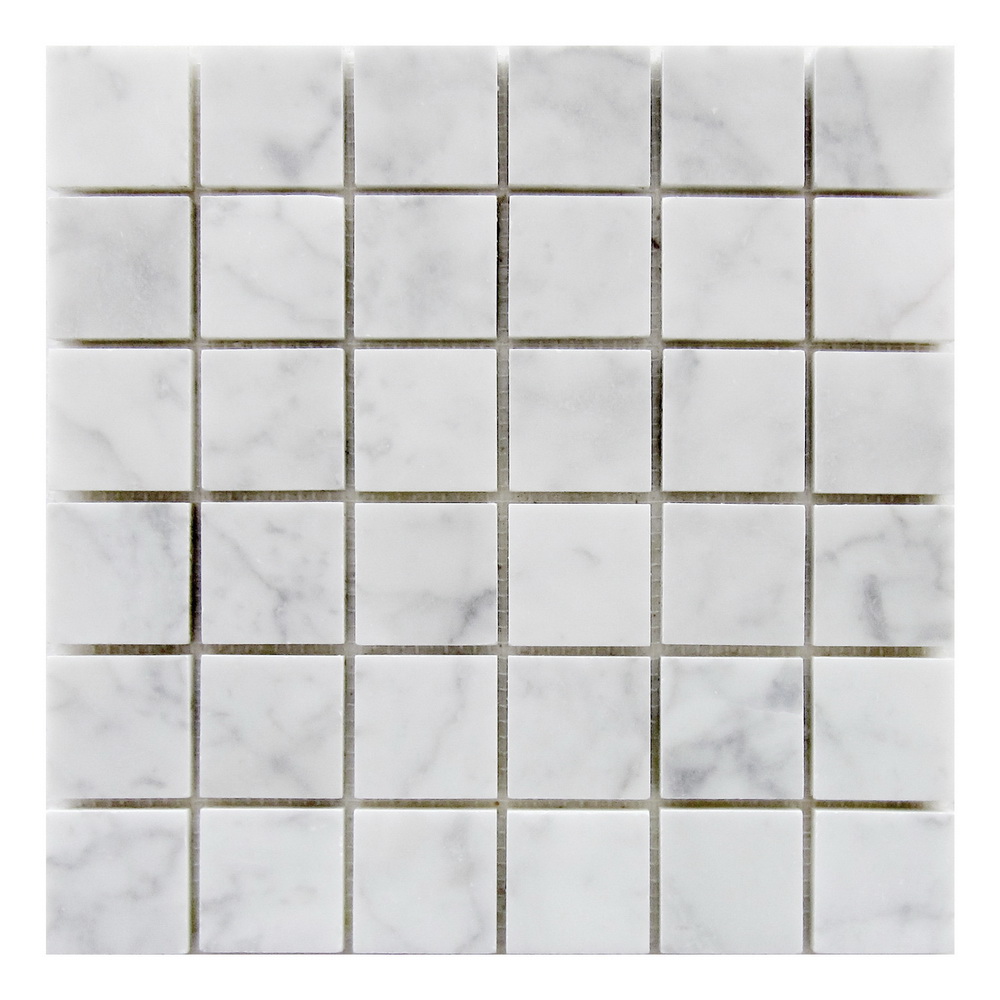 Carrara White Marble Mosaic 2"×2" Polished