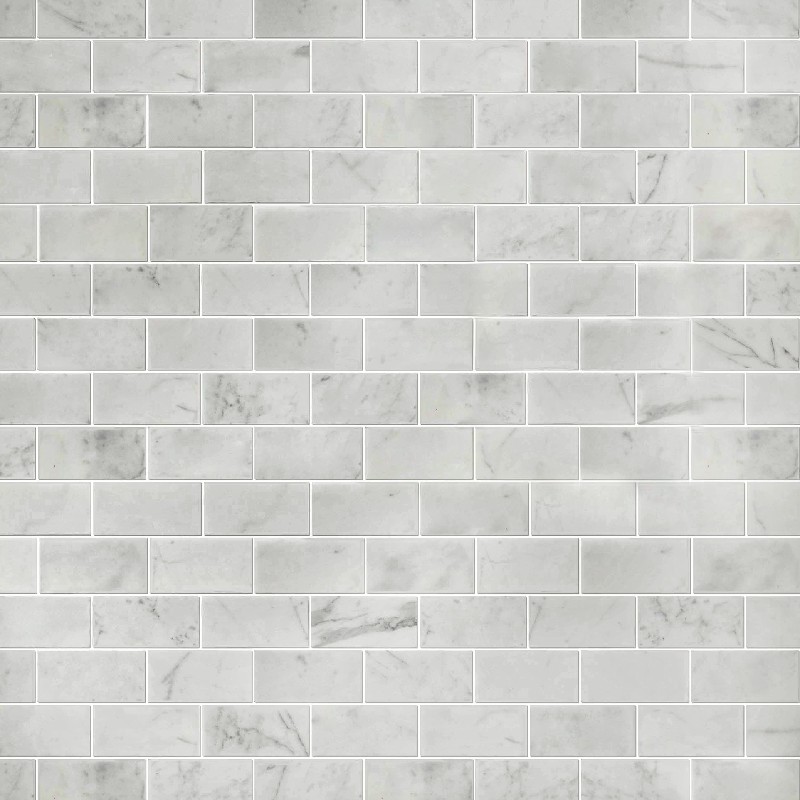Calacatta White Marble Mosaic Polished 2"×4" Brick