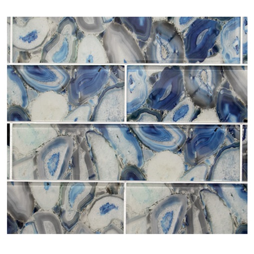 Inkjet Geode - Blue & Green Glass Tile