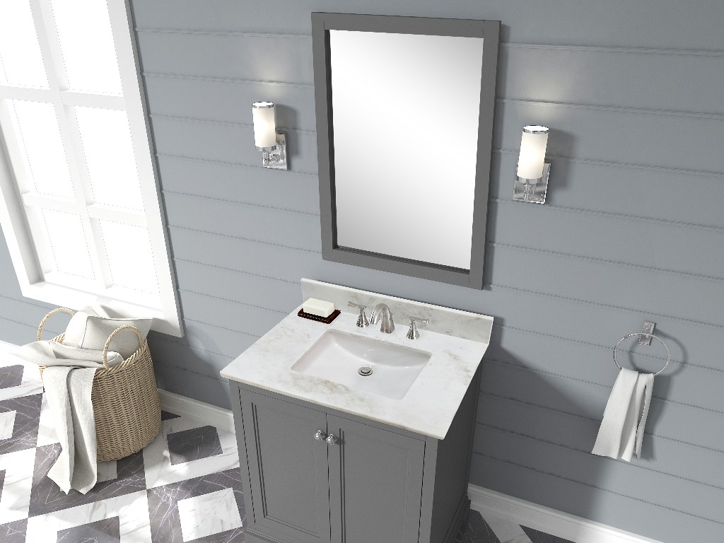 25-in Arabescato Marble Single Sink Bathroom Vanity Top ( Jazz White)