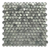 Blue & Gray Textured Pattern Glass Mosaic Penny Round