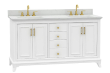 Shelby 60-in Vanity Combo Dove White with Snow White Quartz Top